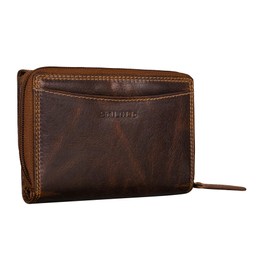 STILORD 'Jade' Women's Leather Wallet Large RFID Blocker Purse Women's Genuine Leather Vintage Purse Women Leather Wallet with Zip Coin Compartment, Luino - Brown, Elegant