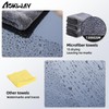 aokway Microfiber Cleaning Cloths(24"x36",Gray),Thickened and Absorbent Microfiber Towels(16"x16",Gray)1-Pack, No Streaks