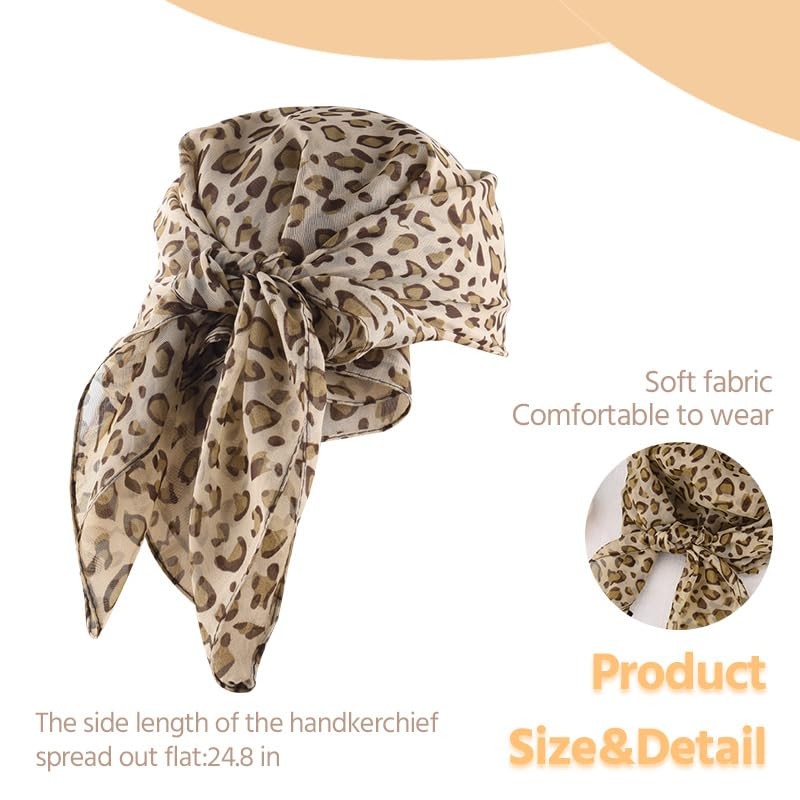 Head Hair Scarf for Women Birthday Gifts Ponytail Holders Cheetah