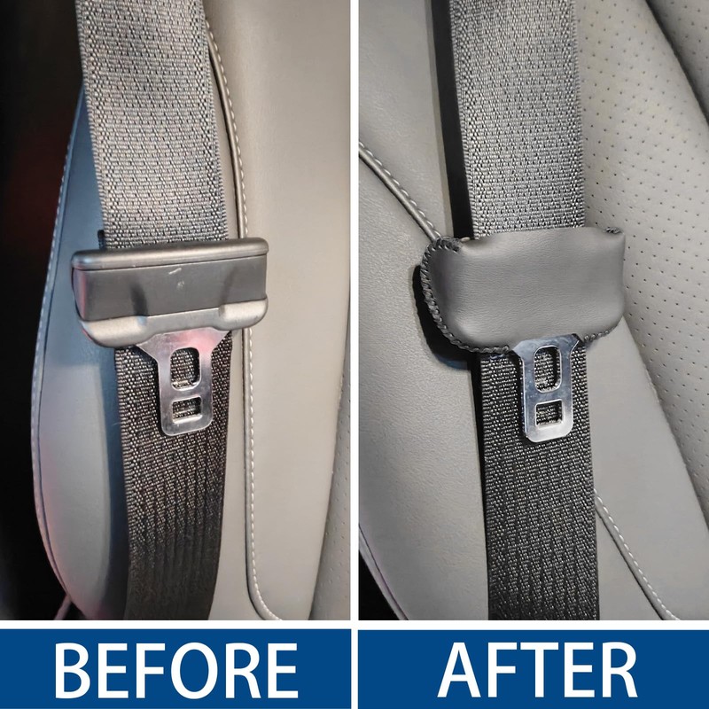 SUNBREATH Car Seat Belt Buckle Cover Leather Seatbelt Clip Protector