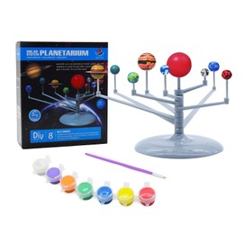 SHATCHI Solar System Planetarium 3D Model Kit Nine Planets Science Glow in Dark The Astronomy Teaching Children's Educational DIY Birthday Gifts Toys, Multicolour