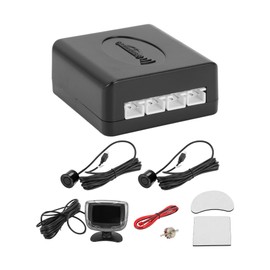 Hihaha Auto Vehicle Reverse Backup Radar System LCD Distance Display Reverse Parking Sensors Distance Detection 2 Parking Sensors Black