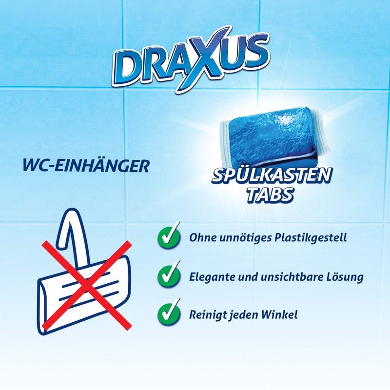 DRAXUS 8 x Cistern Tabs, Water Box Cube for the