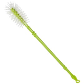 Azuma KT676 Cup Washer Brush for Water Bottle and Bottle, Total Length 14.4 inches (36.5 cm), 360° Flocked Hair, Can Clean Thin Sawing Mouth, Green