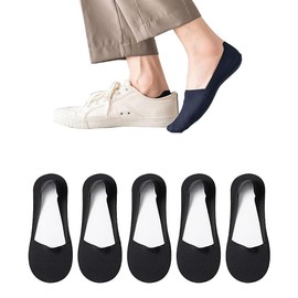 ZONEBIKE women Socks No Show Low Cut Liner Non Slip Invisible Hidden socks Comfort Breathable 5 Pairs (Black)