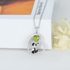 BETHZA Koala/Pig/Panda/Frog/Giraffe/Cow Necklace Gifts Sterling Silver Natural Gemstone Peridot Pendant