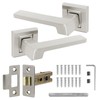 Decoranddecor Brushed Chrome Door Handles & Latch Kit Lever On