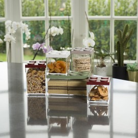 OMADA Design - 1.5L Rectangular Brick Food Container with Stackable Lid and High Quality Clear Container - Brickstore Line