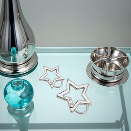 2Pc Silver Star Shaped Stainless Steel Keychain Clip Key Holder Carabiner Clip Carabiner Snap Hook Holder Star Hook for Keys and Wallet with Key Chain Rings Accessories