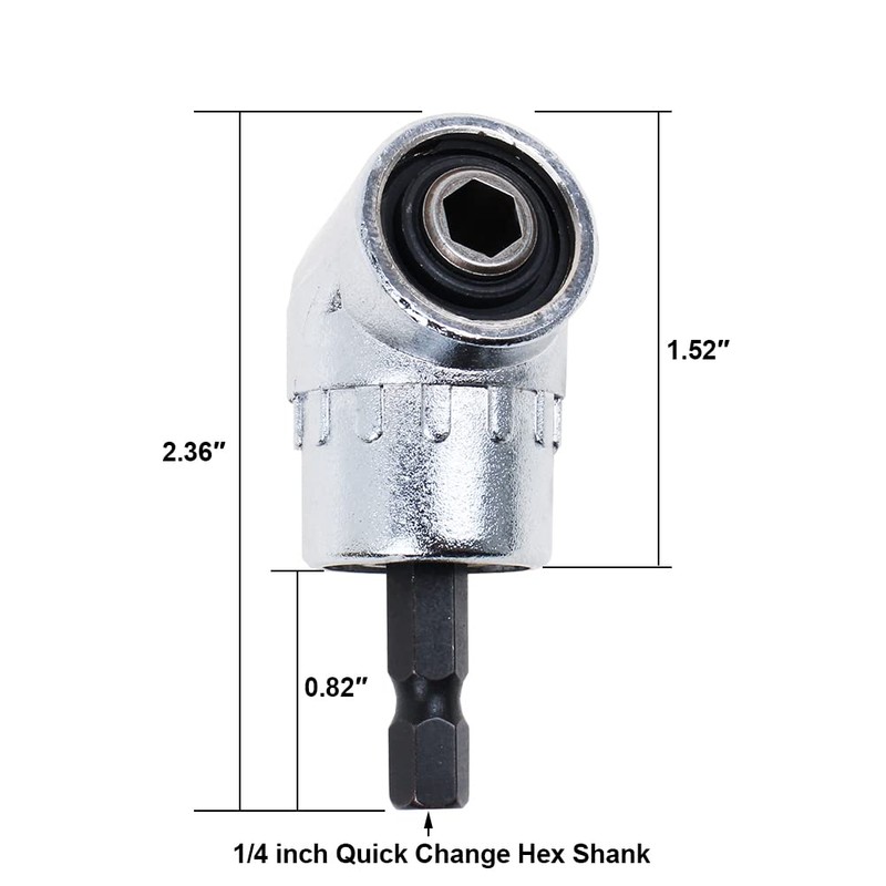 AUTOTOOLHOME Flexible Drill Bit Extension with Right angle Drill Adapter