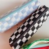 2 Pcs Checkered Cosmetic Bag Pencil Case Portable Travel Toiletry