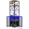 Aufvolr Wine Bar Cabinet with Power Outlet, 6-Tiers Industrial Wine
