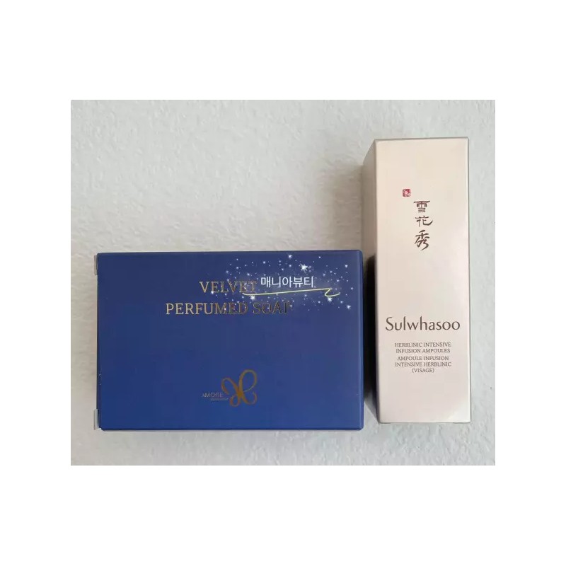 Hera, Sulwhasoo 헤라 벨벳 퍼퓸드 솝 80g / 설화수 명의본초앰플8ml