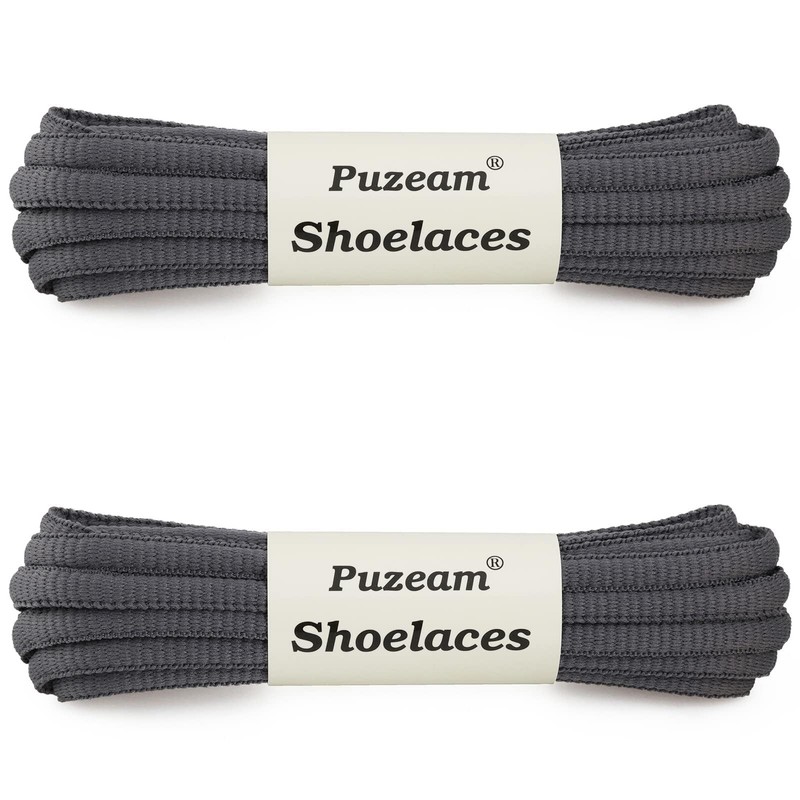 Puzeam 2 Pairs Oval Athletic Shoelaces 33 Colors 1/4" Half