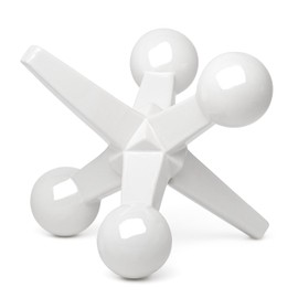 Torre & Tagus 9" Modern White Jack Decor - Large Ceramic Jacks Decoration & Retro Decor for Home, Decorative Jacks for Home Decor on Shelves & Modern Coffee Table Decorations