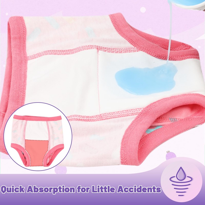 MooMoo Baby Cotton Potty Training Underwear 4 Packs Absorbent Training
