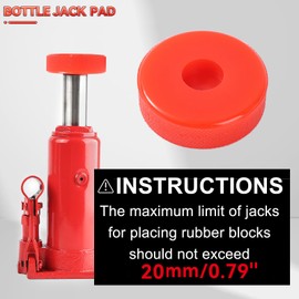 Hydraulic Trolley Jack Pad Adapter Non-Slip Trolley Jack Attachment Pad Polyethylene Car Trolley Jack Lifting Platform for Recess 20 mm 2 Tonne (Red, 20 mm)