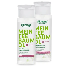 alkmene Mein Teebaum Oil Facial Toner 2 x 150 ml Pimple Reduction 85% Confirmed - Natural Tea Tree Oil, Vegan & Climate Neutral - Facial Cleansing for Blemished Skin - Facial Toner Face, Face Tonic