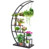 Homdox 5 Tier Metal Plant Stand Half Moon Plant Shelf