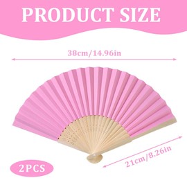 HAMKU Faltbare Fächer, Handfächer, Bambusfächer mit Quaste für Geburtstagsgeschenke, Tanzen, Cosplay, Hochzeit, Party, Requisiten-Dekoration 2 Stück