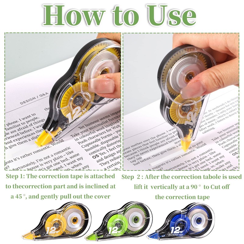 12 Pieces Correction Roller Mouse, 5 mm x 12 m