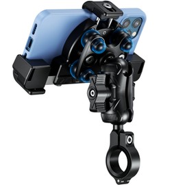 Kewig - Soporte para teléfono de motocicleta con amortiguador de vibración y cámara sin bloqueo, soporte de teléfono de motocicleta antirrobo de forma segura para bicicleta, motocicleta, scooter,