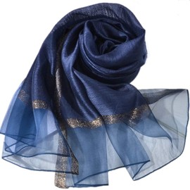 N-A HURESON Lightweight Silk Scarf Elegant Soft Shawls and Wraps for Evening Dresses glitter Scarves for Women for All Seasons