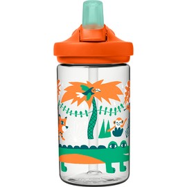 CamelBak 2472105041 eddy+ 14 oz Kids Botella de Agua con Tritan Renew – Tapa con Sorbito, a Prueba de Derrames cuando está Cerrada, 14oz, Jungle Animals