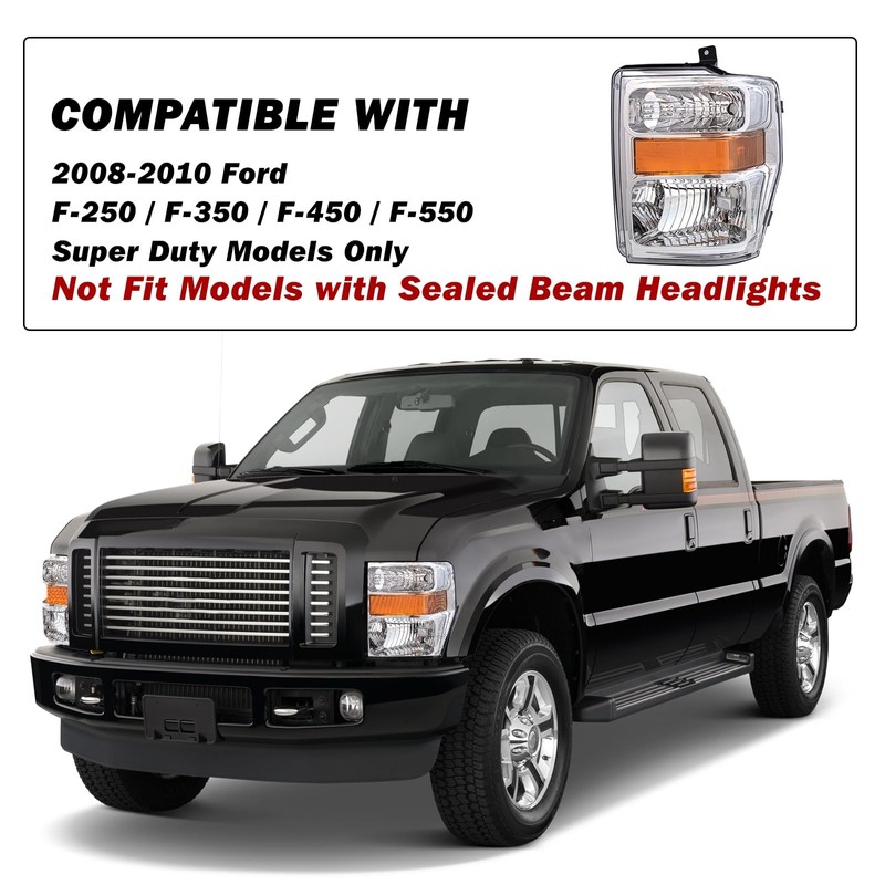 SOCKIR Headlight Assembly Set for 2008-2010 Ford F-250 F-350 F-450