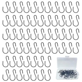 60Pcs Mini S Hook for Hanging Small S Shaped Hooks Black Metal Hooks for Home Kitchen Bathroom and Workshop