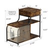 End Table with Charging Station, 3-Tier Sofa Side Table Sliding