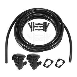 ACROPIX Front Windshield Washer Hose Kit Fit for Jeep Grand Cherokee with 3 Meter Washer Fluid Hose 12 Pcs Hose Connectors - Pack of 15 Black