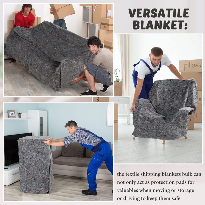Oudain 24 Pieces Moving Blankets Bulk 39 x 71 Inch