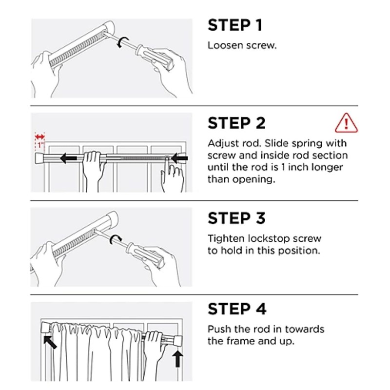 Graber Oval Spring Tension Curtain Rod 22 to 36-Inch Adjustable