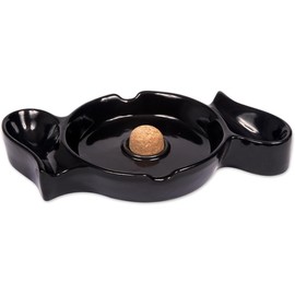 10.2" x 5.5" F.e.s.s. Large Ceramic 2 Cigar Rest and 2 Pipe Rest Cigar Pipe Ashtray for Patio, Indoor, Outdoor Desktop Use