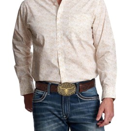 JasGood Western Leather Cowboy Belt for Men Women Longhorn Buckle Cowgirl Belt Floral Engraved Embossed Vintage Unisex Belt for Jeans, dark brown