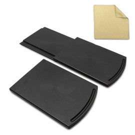 Poztiv Sliding Kitchen Counter Caddy (2 Pack). Made of Durable ABS. Countertop Storage Sliding Tray - For Blender, Toaster, Kitchen Appliances. Dishwasher Proof. Includes large 'microfibre' Cloth
