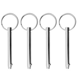 Amadget 4 Pack 316 Stainless Steel Quick Release Pin, Diameter 5/16"(8mm), Total Length 3"(76mm), Effective Length 2.2"(57mm), Bimini Top Pin, Marine Hardware