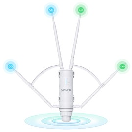 WAVLINK AC1200 Outdoor WiFi Extender Wireless Access Point, IP65 Weatherproof High Power Long Range Signal Booster with PoE, Gigabit Port, Router/AP/Repeater Mode for Home Camping/Farm/Yard etc