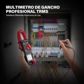 Multímetro Digital YOMYM, Multimetro de Gancho 4000 Cuentas, Pinza Amperimetrica NCV Sin Contacto Rango, Voltimetro Digital AC/DC, para Medir Resistencia, Diodo, Capacitancia, Pruebas Live Wire