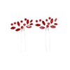 Faship Gorgeous Red Rhinestone Crystal Floral Hair Pins Accessories 2