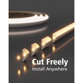 Hardwired LED Cabinet Lighting Strip - UL Listed 24V Flexible Under Shelf Light with Adhesive Backing, 2700K Warm White 810LM/M LED Strip for Closet, Pantry,72in/6ft，Power adapter not included