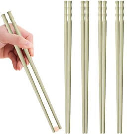 5 Pairs Cat Paw & Bamboo Joint Chopsticks - Reusable and Non-Slip, for Cat Lovers, Adults, and Kids, 2025 New, Cute Kitchen Utensil, PET Material (Green)