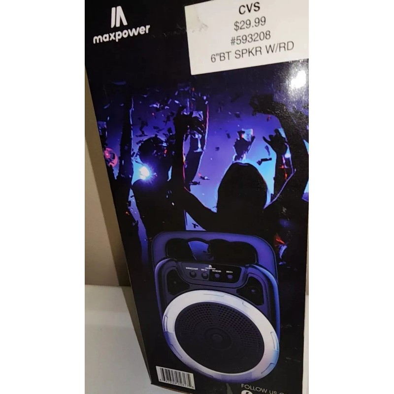 Maxpower BOOM M6 6" Portable Karaoke speaker with LED lights