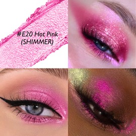 Wugbc Shimmer Eyeshadow Stick, Hot Pink Glitter Eye Shadow Stick Long-Lasting Cream to Powder Blendable Eye Brightener Eyeliner Pencil Crayon Highlighter Makeup for Easy Application