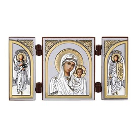 NKlaus - Mother of God of Kazan - Icon Triptych Christian Travel Wooden Altar 16821