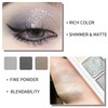 Erinde Black Smokey Gray Silver Eyeshadow Palette, 9 Colors Matte