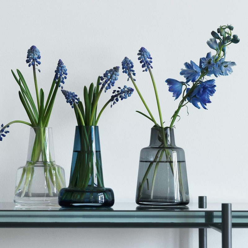 Holmegaard Flora Short Neck Vase - Smoke - H12cm