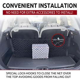 Envelope Style Trunk Mesh Cargo Net for Volvo XC90 2015-2025 - Car Accessories - Premium Trunk Organizer and Storage - Cargo Net for SUV- Vehicle Carrier Organizer for Volvo XC 90