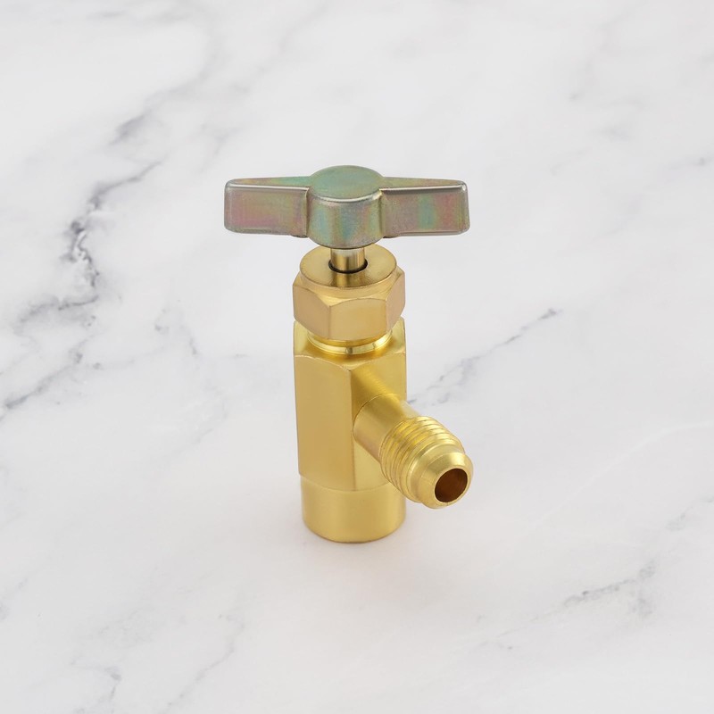 YINETTECH R600a Refrigerant Valve Bottle Opener Brass 7/16" Female Thread